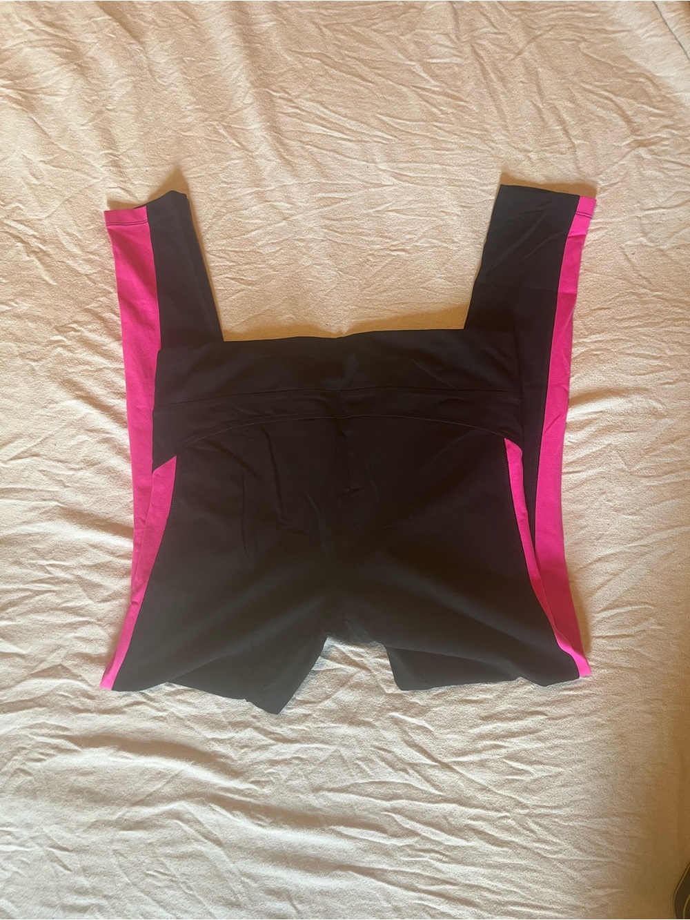 Women’s High-Waist Performance Pants in Black with Pink Panels